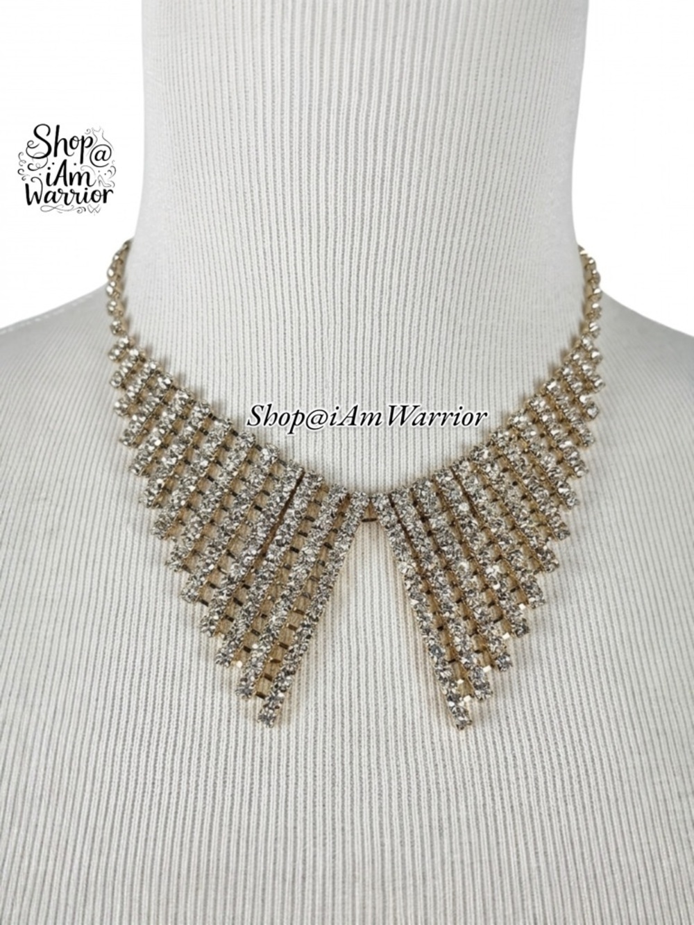Jeweled rhinestone collar necklace shop@iamwarrior